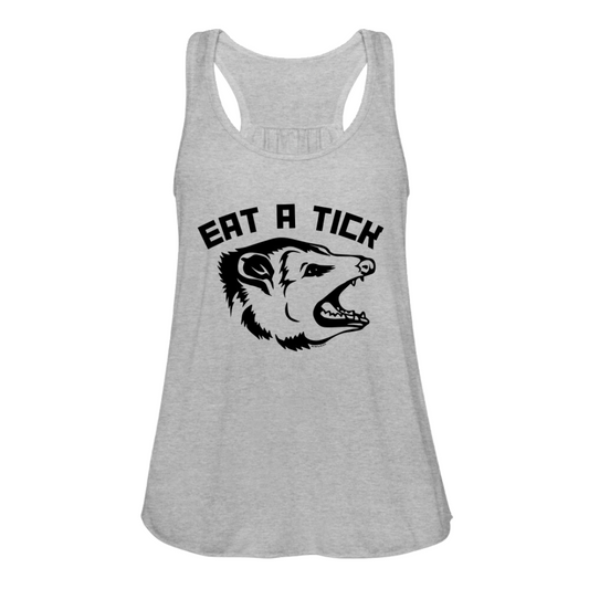 Eat A Tick - Women's Opossum Flowy Racer Back Tank Top (3 Colors)