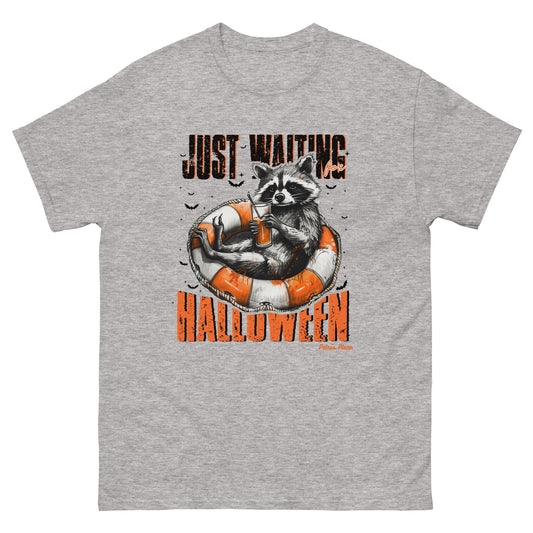 Just Waiting For Halloween Raccoon Unisex Tee (2 Colors)
