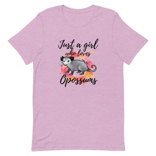 Just A Girl Who Loves Opossums Unisex Adora Opossum T-Shirt (3 Colors)