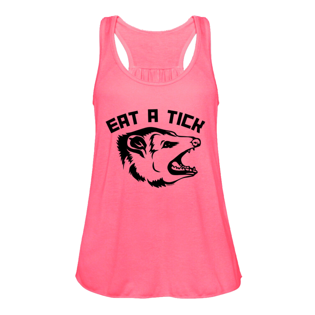 Eat A Tick - Women's Opossum Flowy Racer Back Tank Top (3 Colors)