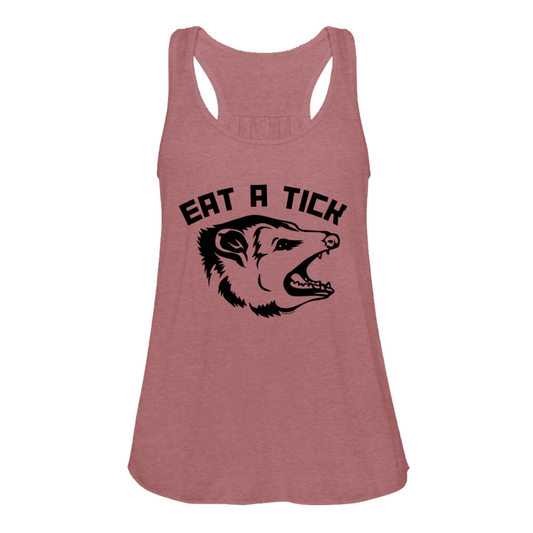Eat A Tick - Women's Opossum Flowy Racer Back Tank Top (3 Colors)