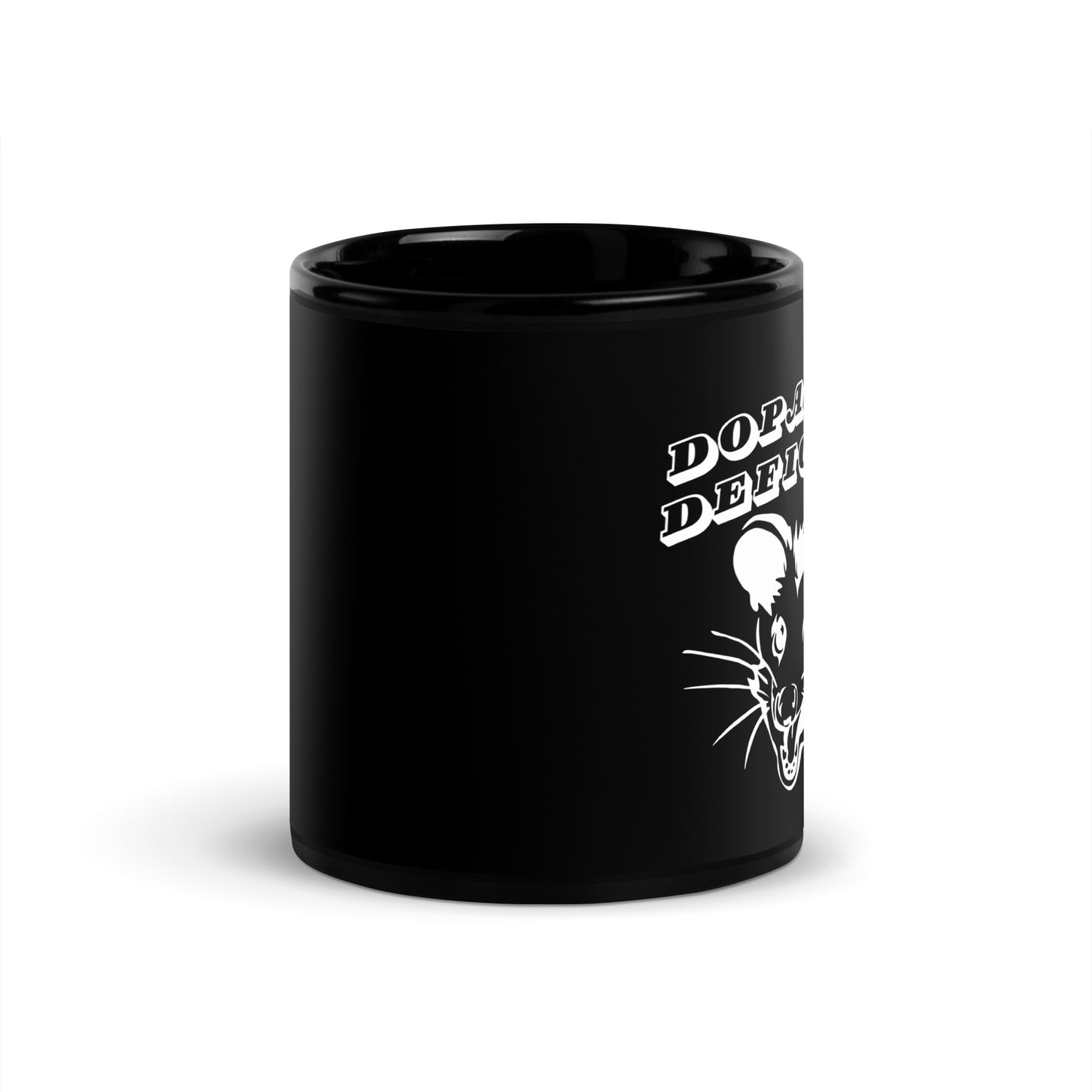 Dopamine Deficient Opossum Black Glossy Mug