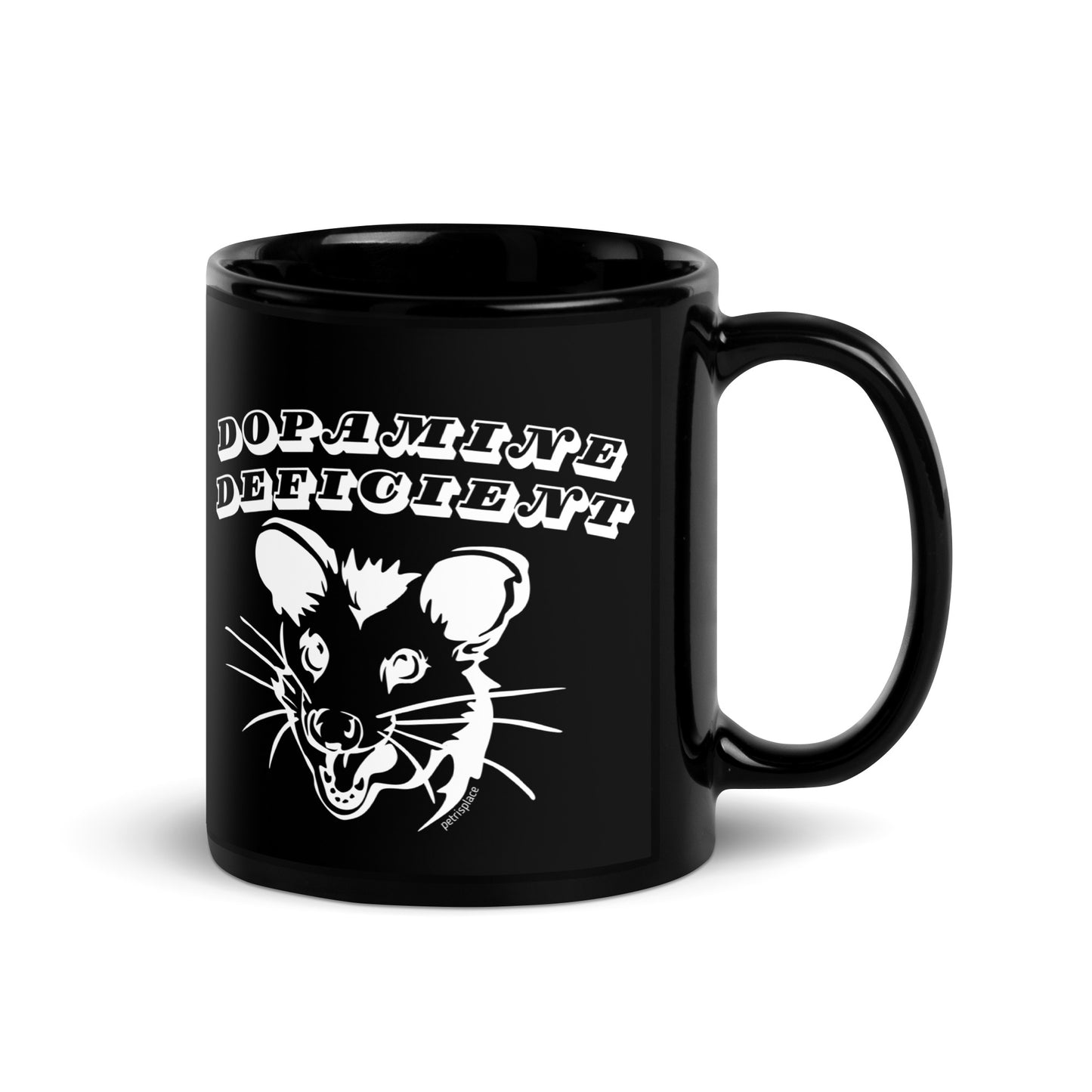 Dopamine Deficient Opossum Black Glossy Mug