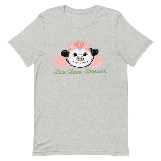 Live, Love, Opossum Unisex Petri Opossum T-shirt (2 Colors)