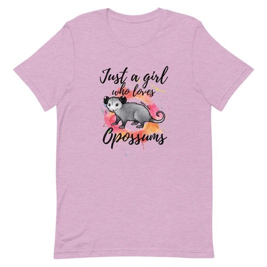 Just A Girl Who Loves Opossums Unisex Adora Opossum T-Shirt (3 Colors)