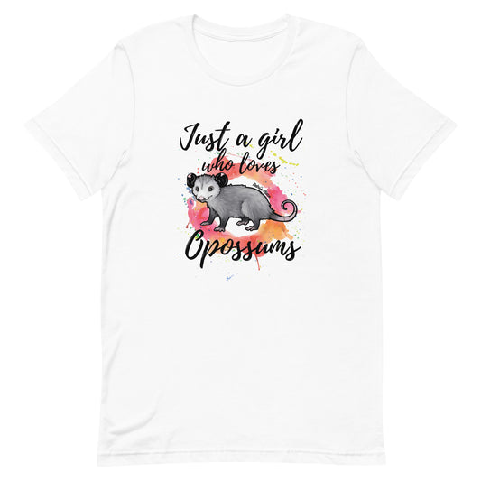 Just A Girl Who Loves Opossums Unisex Adora Opossum T-Shirt