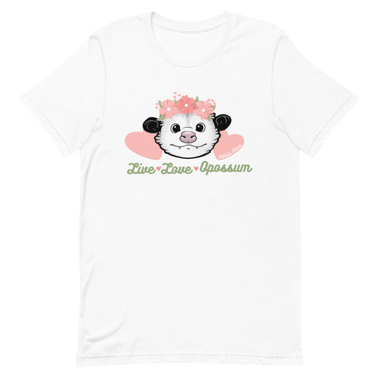 Live, Love, Opossum Unisex Petri Opossum T-shirt (2 Colors)